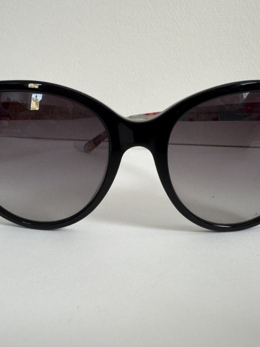 Pineda Covalin Black Sunglasses Printed Arms Swarovski Crystal Accents NEW - Picture 9 of 9